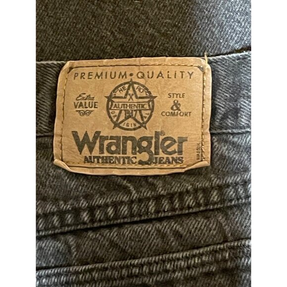 Authentic Vintage Mens Wrangler Jeans Light Wash Black 42x31 Zip Fly - Picture 11 of 16